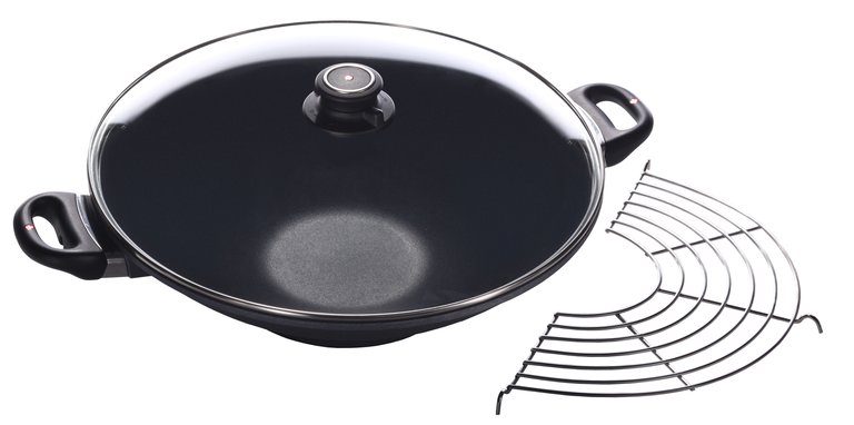 Cast Aluminum Nonstick Wok with Lid, 14 Inch