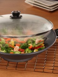 Cast Aluminum Nonstick Wok with Lid, 14 Inch