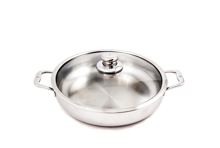 Premium Clad Chefpan with Lid, 12.5 Inch