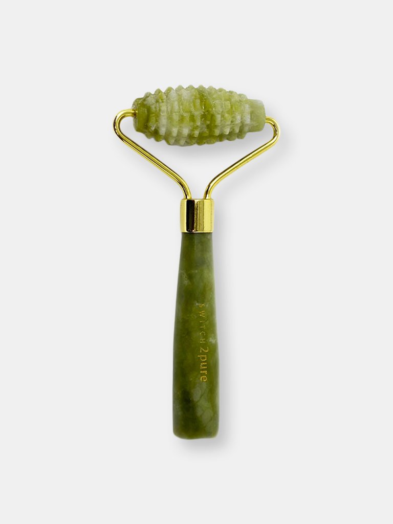 Single Handle Jade Crystal Roller With Ridges