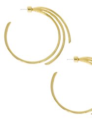 14k Gold Plated Brass Damiana Shooting Star Hoop With Sterling Silver Post