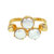 14k Plated-Gold Nefeli Two Finger Ring With Freshwater Pearl Cabs - Gold