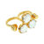 14k Plated-Gold Nefeli Two Finger Ring With Freshwater Pearl Cabs
