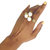 14k Plated-Gold Nefeli Two Finger Ring With Freshwater Pearl Cabs