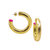 1.55" Fern 14K Gold-Plated Hollow Hoop With Enamel Accent