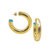 1.55" Fern 14K Gold-Plated Hollow Hoop With Enamel Accent