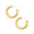 1.55" Fern 14K Gold-Plated Hollow Hoop With Enamel Accent - Black