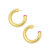 1.55" Fern 14K Gold-Plated Hollow Hoop With Enamel Accent