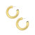 1.55" Fern 14K Gold-Plated Hollow Hoop With Enamel Accent