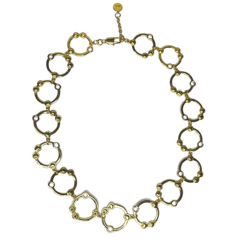 16" Selene Spherical 14k Gold Plate Brass Necklace - Gold