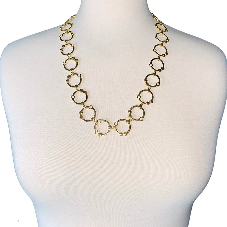 24" Selene Spherical 14k Gold Plate Brass Necklace