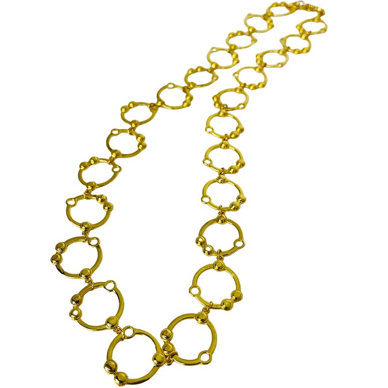 24" Selene Spherical 14k Gold Plate Brass Necklace - Gold