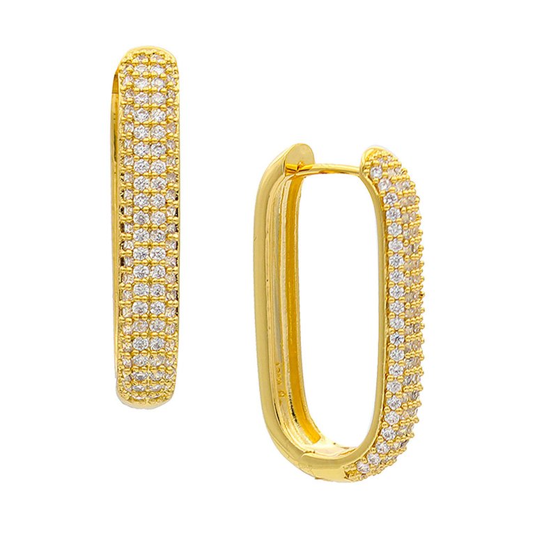 Adelita Pave Click-In Hoop - Gold