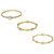 Anacaona Set of 3 Bangles w/Pearl Accents in 14k Gold Plated Brass