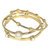 Anacaona Set of 3 Bangles w/Pearl Accents in 14k Gold Plated Brass