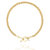 Andreas 16" 14k Gold Plated Brass  Wheat Chain Toggle Closure Necklace With CZ Accent - Gold