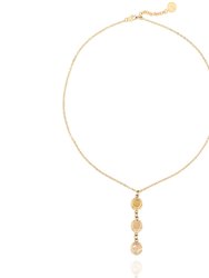 Eloise 14K Gold Plated Brass Linear Drop Pendant - Gold