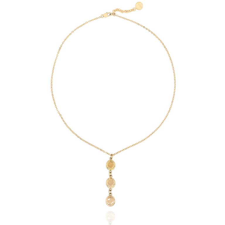 Eloise 14K Gold Plated Brass Linear Drop Pendant - Gold