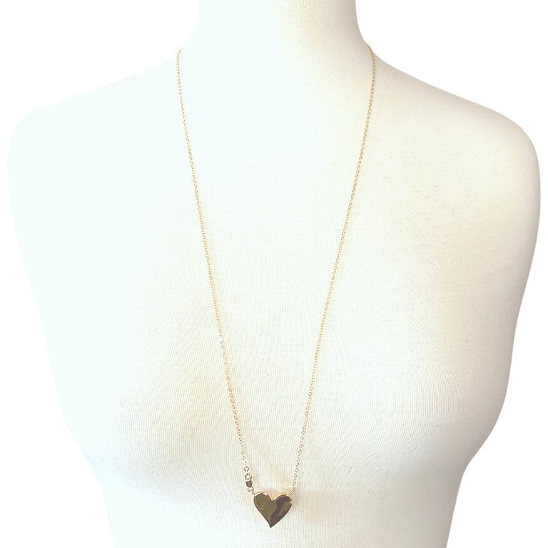 Jille Bean 36" Double Hearts Pendant 14K Gold Plated Brass