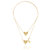 Jille Bean 36" Double Hearts Pendant 14K Gold Plated Brass - Gold