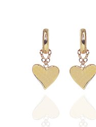 Jille Bean Heart Pendant Charm Click-In Hoop in 14K Gold Plated Brass - Gold