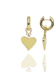 Jille Bean Heart Pendant Charm Click-In Hoop in 14K Gold Plated Brass