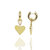 Jille Bean Heart Pendant Charm Click-In Hoop in 14K Gold Plated Brass