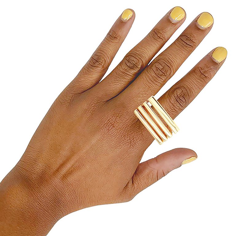 Leah 4 In 1 14k Gold-Plated Stacked Ring