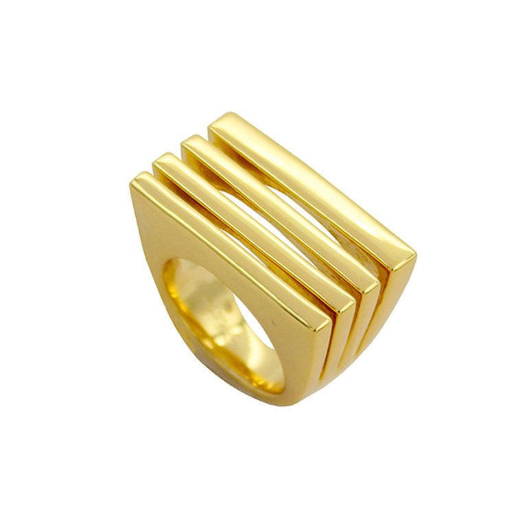 Leah 4 In 1 14k Gold-Plated Stacked Ring - Gold