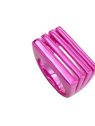 Leah 4 In 1 Fuchsia Plated Stacked Ring - Pink