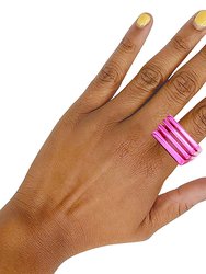 Leah 4 In 1 Fuchsia Plated Stacked Ring