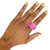 Leah 4 In 1 Fuchsia Plated Stacked Ring