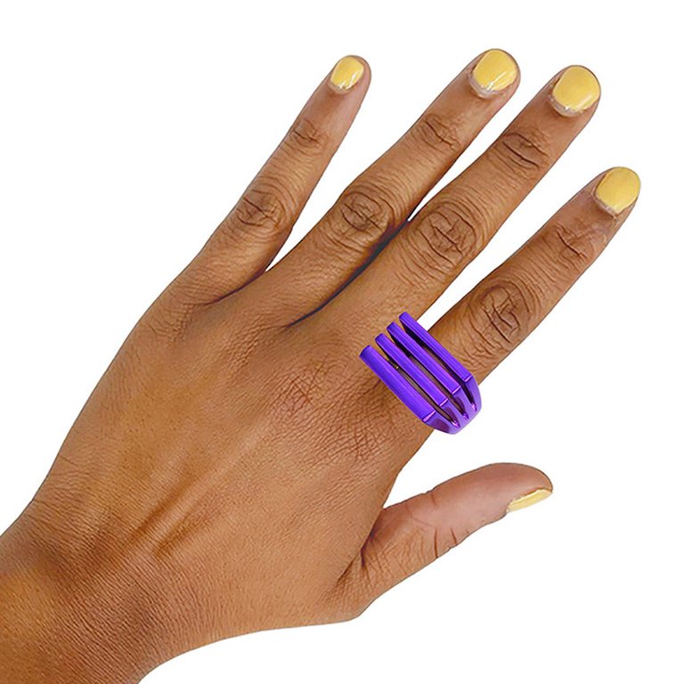 Leah 4 In 1 Purple Plated Stacked Ring