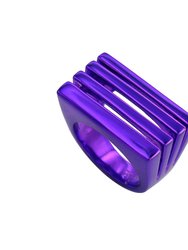 Leah 4 In 1 Purple Plated Stacked Ring - Purple Metallic