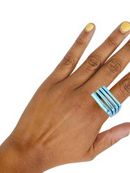 Leah 4 In 1 Turquoise Plated Stacked Ring