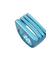 Leah 4 In 1 Turquoise Plated Stacked Ring - Turquoise Metallic