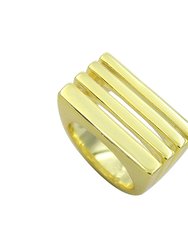 Leah 4 In 1 Yellow Plated Stacked Ring - Gold