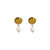 Little Pia Delicate Pearl Drop In Sterling Silver Plated 14k Gold - Gold