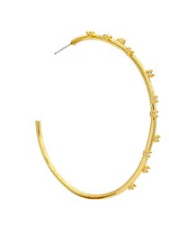 Luysa 2.55in 14k Gold-plated Hoop With Scattered Prong Set White Cubic Zirconia - Gold