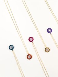 Luysa Delicate Pendant In 14k Gold Plated Brass With CZ Stone Strung On 14K Plated Brass Chain