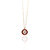 Luysa Delicate Pendant In Color Tone Brass Base With Cz Stone Strung On 14k Plated Brass Chain - Red