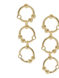 Selene Linear Spherical Post Earrings - 14k Gold