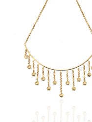 Talia 14K Gold Plated Brass Fringe Frontal Necklace - Gold