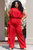 All About the Frills Jumpsuit - Red