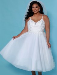 Daisy Tea Length Wedding Dress - Ivory