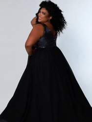 In The Stars Formal Dress - Multi/Black