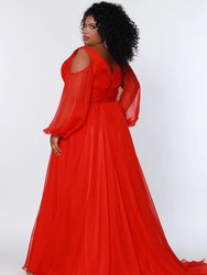 Lancer Evening Gown Dress - Cardinal