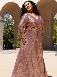 Uptown Evening Dress - Rose Gold