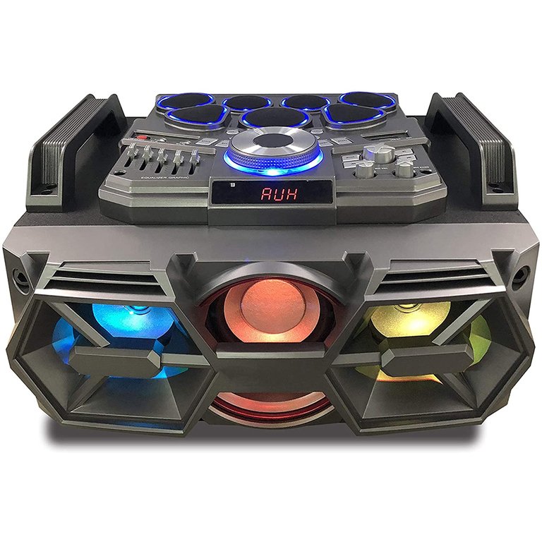 Bluetooth Light Up Boombox With Drum Kit