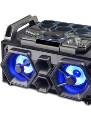 Bluetooth Light Up Boombox With Drum Kit